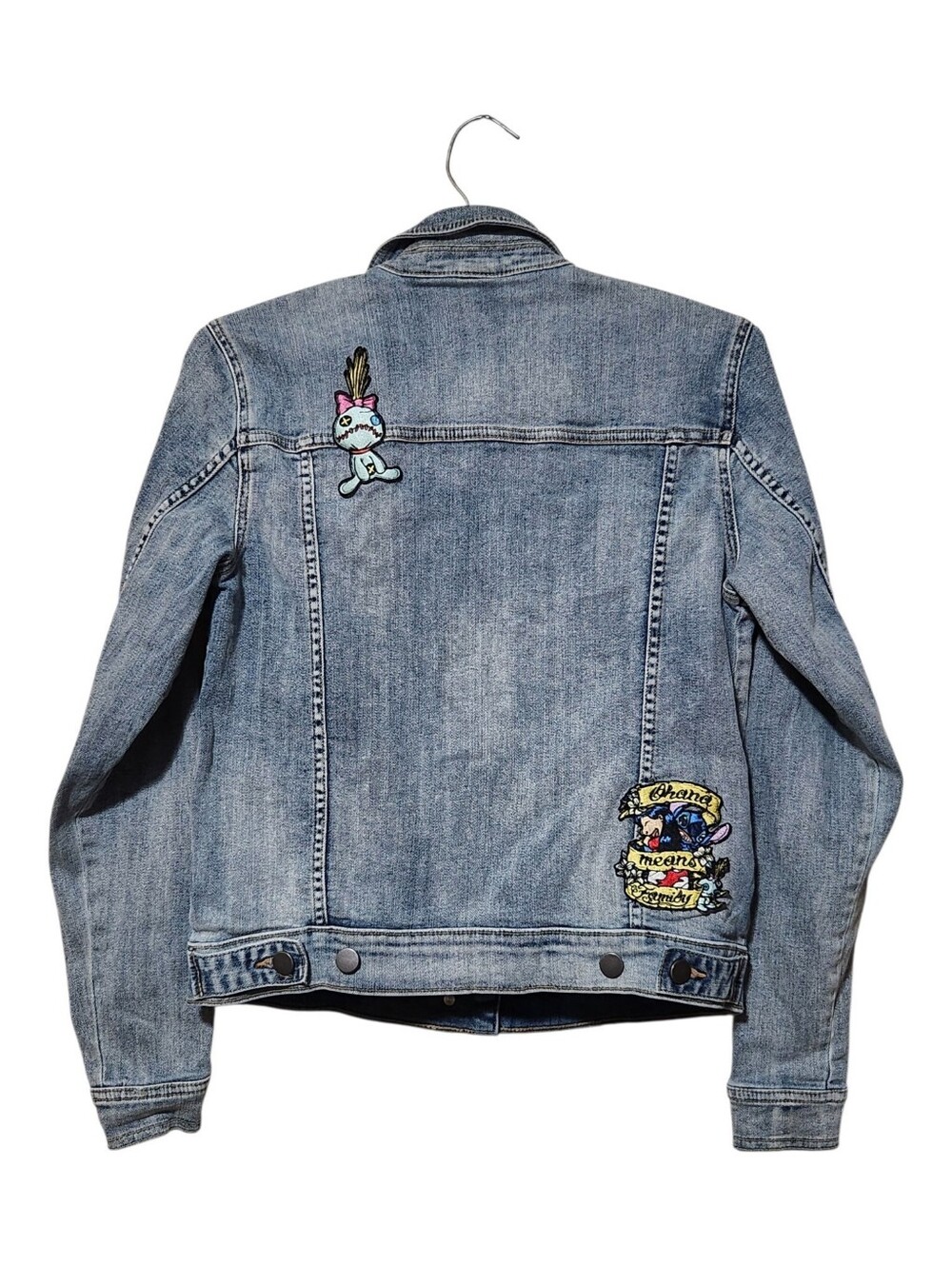Disney Lilo & Stitch Denim Patch Jacket Size XS - Picture 3 of 10